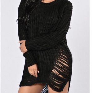 Fashion nova ripped sweater.